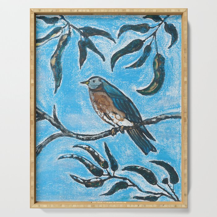 Bird on a branch Serving Tray