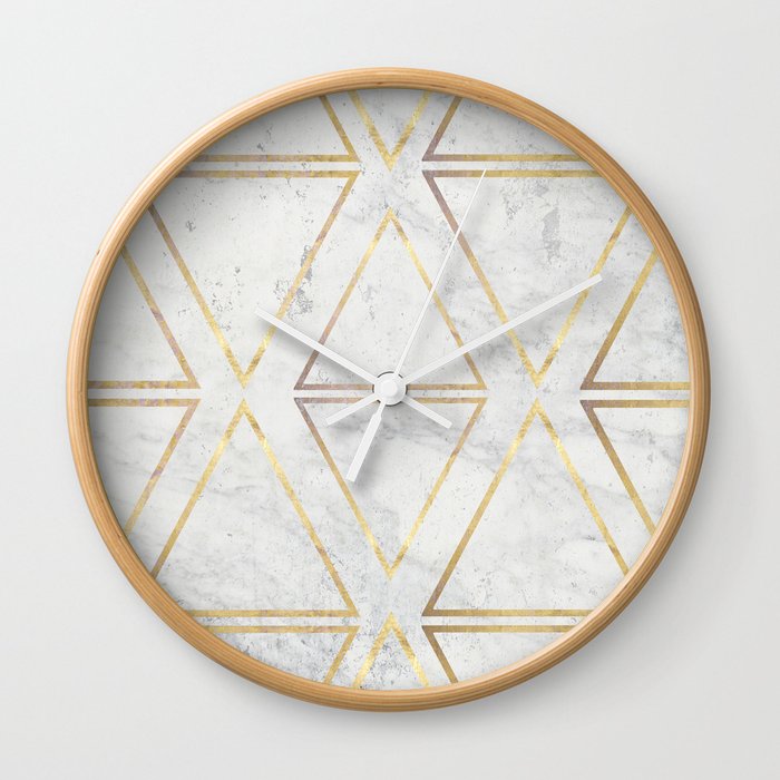 gOld rhombus Wall Clock