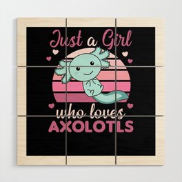 Axolotl Lovers Sweet Animals For Girls Pink Wood Wall Art