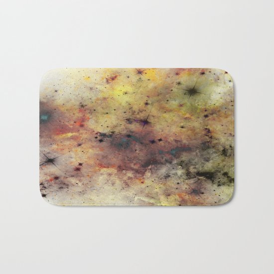 Into The Unknown - Abstract, rustic space style painting Bath Mat