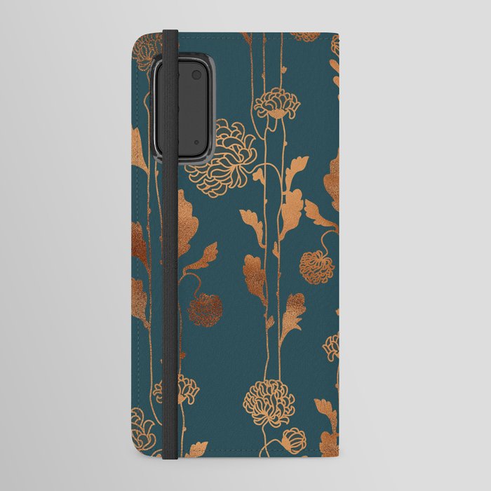 Art Deco Copper Flowers  Android Wallet Case
