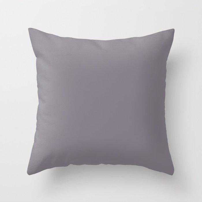 Muted Deep Purple - Inspired By PPG Glidden Magic Dust PPG13-24 Solid Color Throw Pillow