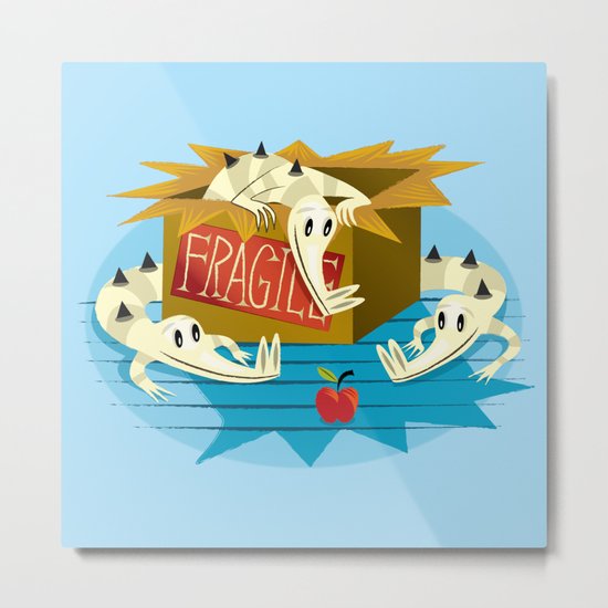 Crocs, Box and Apple Metal Print
