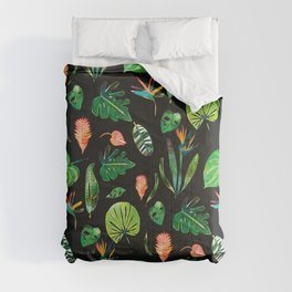 Tropical Paradise Black Comforter
