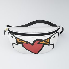 Gaming Goose Portrait Two Stealing a Heart on Valentines Day Fanny Pack