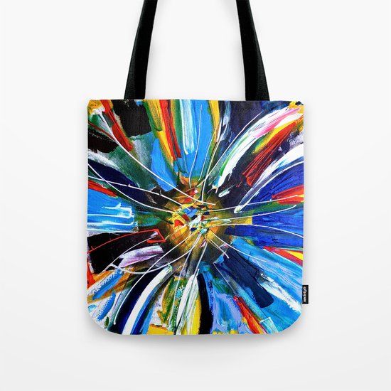 Dutch Spin - Colorful abstract painting flower Tote Bag