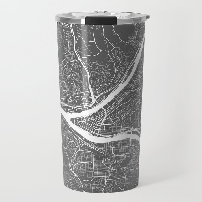 Pittsburg USA Modern Map Art Print Travel Mug