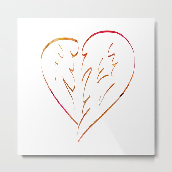 Winged heart Metal Print