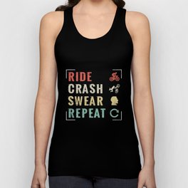 Mountain Biker - Ride Crash Swear Repeat Funny Gift Unisex Tank Top