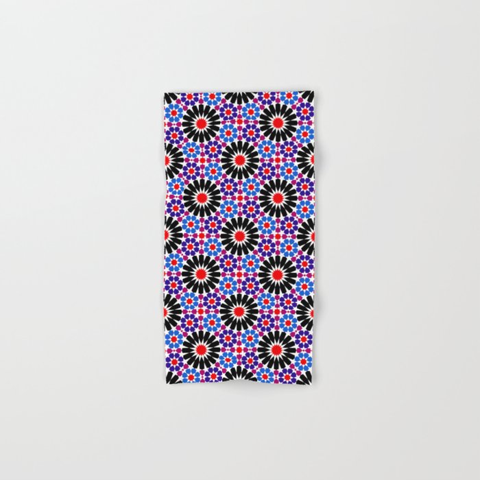 Zellige Fusion: Geometric Harmony in Andalusian Moroccan Tradition Hand & Bath Towel
