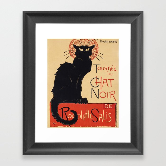 The Black Cat Tour de Rodolphe Salis by Théophile Steinlen Framed Art Print