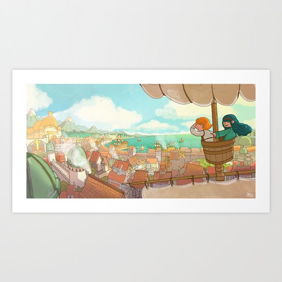 The Little Scribe: The City! Art Print