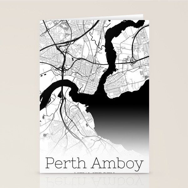 Perth Amboy New Jersey City Map Stationery Cards by Serenity by Alex