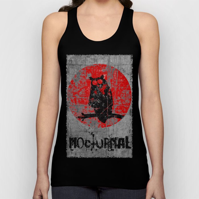 Nocturnal - Grunge Owl Tank Top