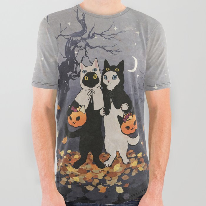 halloween cats 2 All Over Graphic Tee