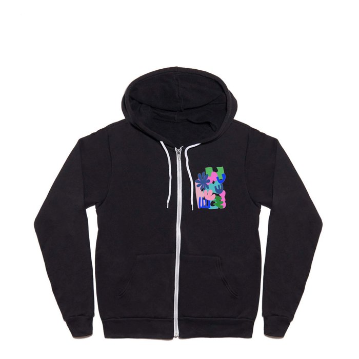 Abstract Summer Shapes Full Zip Hoodie