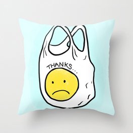 Thanks... Sad Grocery Bag :( Throw Pillow