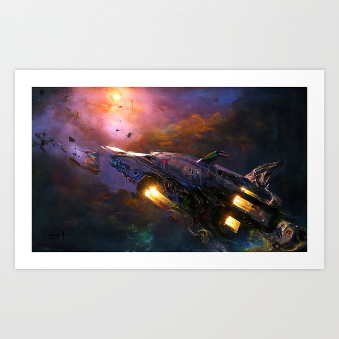 Traveling at the speed of light Art Print