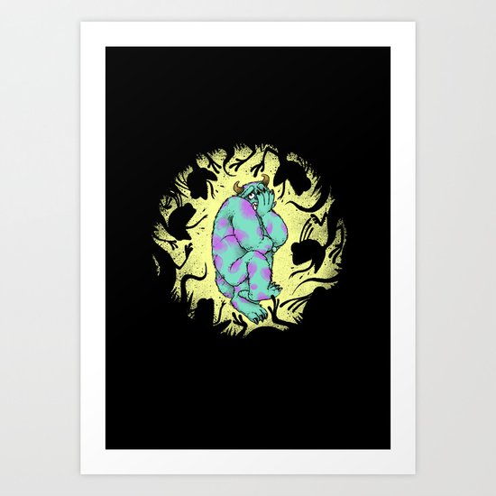Scary Monster Scaring Monster Art Print