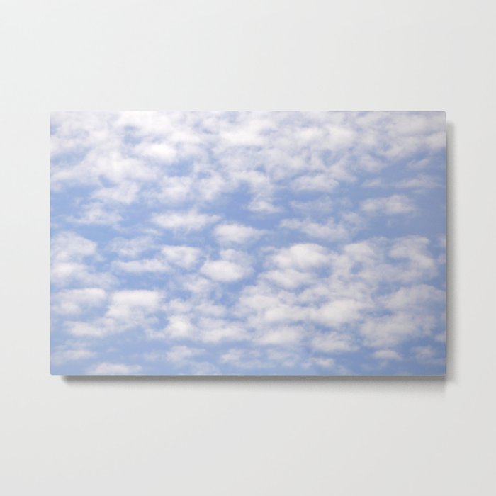 Summer Sky With White Sheep Shaped Clouds #decor #society6 #buyart Metal Print