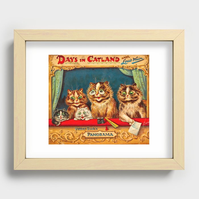  Days in Catland with Louis Wain, Father Tuck's Panorama by Louis Wain Recessed Framed Print