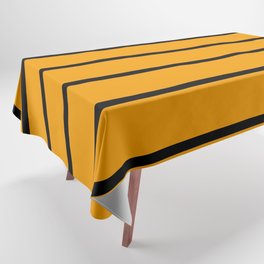 Horizontal Lines (Black & Classic Orange Pattern) Tablecloth
