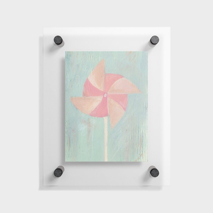 Pink Pinwheel Floating Acrylic Print