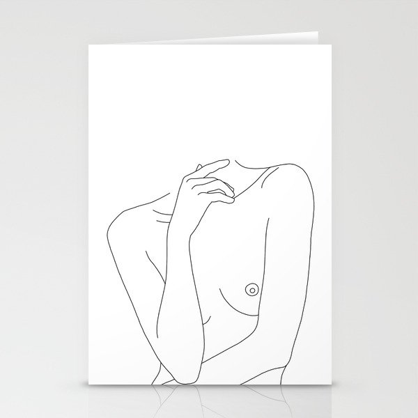 Woman's body line drawing - Cecily Stationery Cards