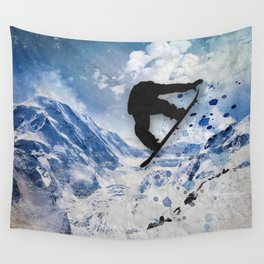 Snowboarder In Flight Wall Tapestry