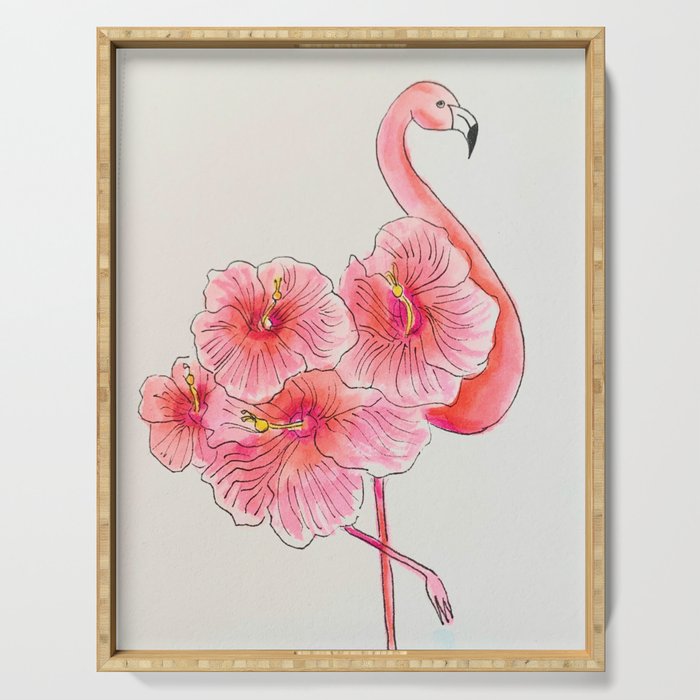Flowering Flamingo Serving Tray