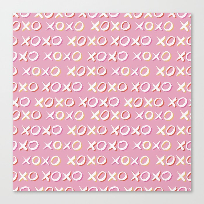 Pink XOXO Pattern Canvas Print