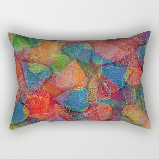 Multicolor Leaves Rectangular Pillow
