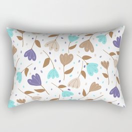 double tulips aqua blue brown  Rectangular Pillow