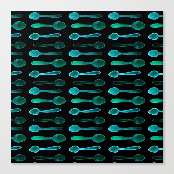 Teal X-Ray Spoons! Canvas Print