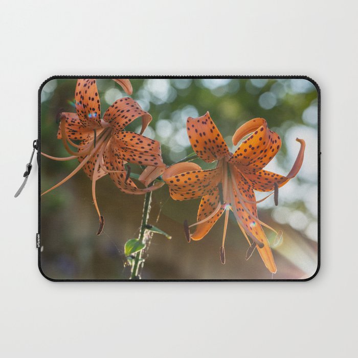 Two Orange Tiger Lily In Sunlight Laptop Sleeve