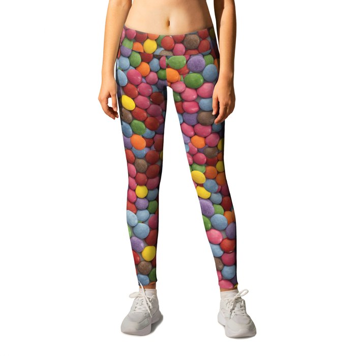 Candy-Coated Milk Chocolate Candy Pattern Leggings by Patterns