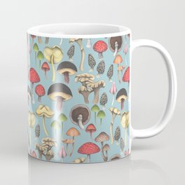Wild Mushrooms Fantasy Blue Coffee Mug