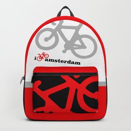 I Love Amsterdam - Red Bike Backpack | Iamsterdam, Dope, Graphicdesign, Travel, Cycling, Joint, Bikes, Amsterdam, Dutch, Europe 