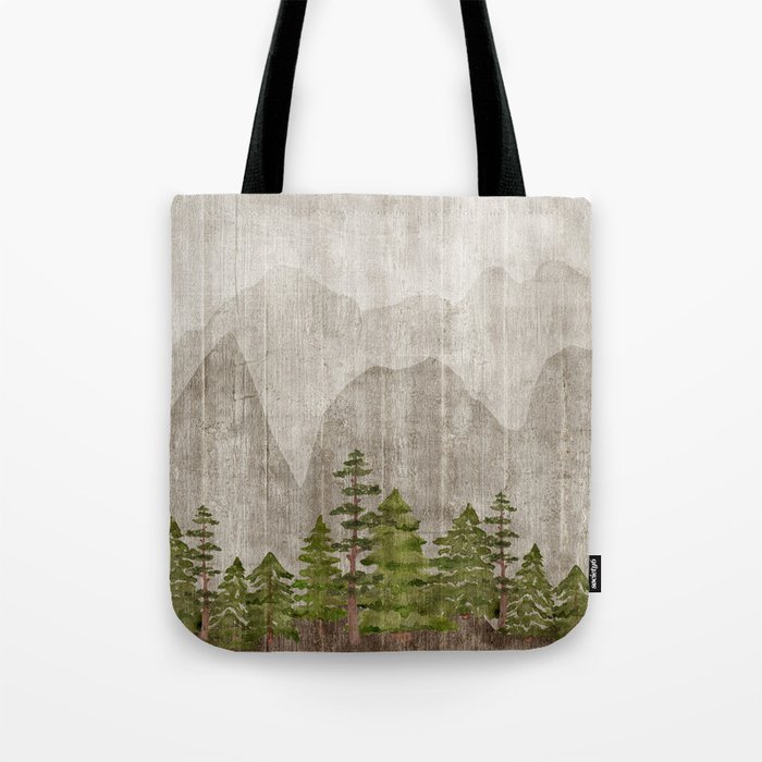 Mountain Range Woodland Forest Tote Bag