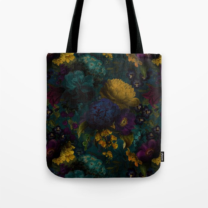 Before Midnight Blue Hour Vintage Flowers Garden Tote Bag