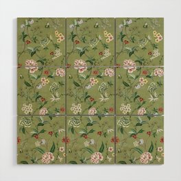 Chinoiserie Regency green, florals Wood Wall Art