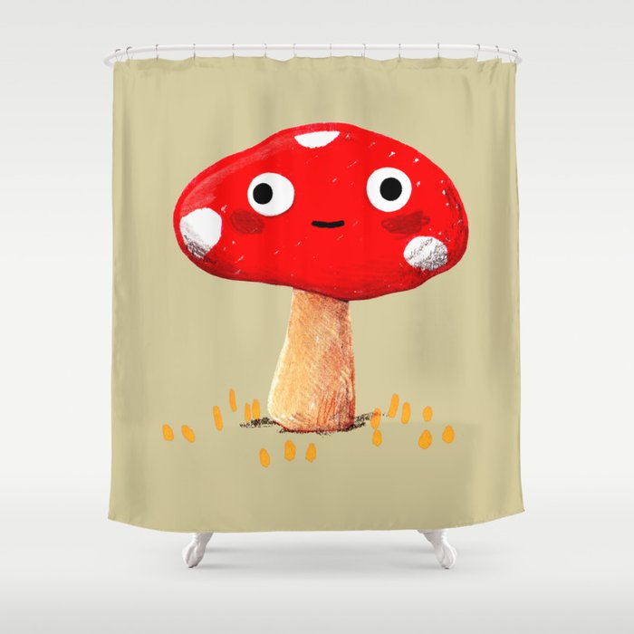 Wall Eyed Mushroom Shower Curtain By, Society6 Mushroom Shower Curtain