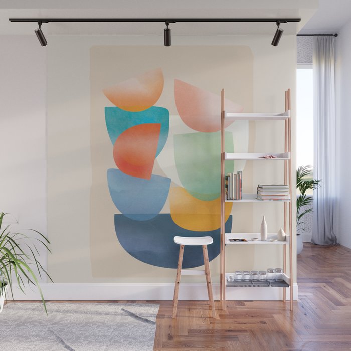 Mid-Century Modern Abstract Art 08 Wall Mural