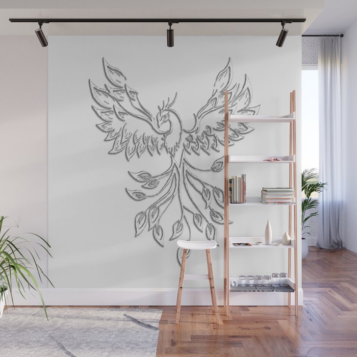 White Phoenix Wall Mural