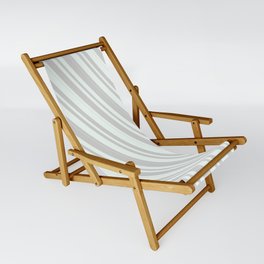 [ Thumbnail: Mint Cream and Light Gray Colored Stripes/Lines Pattern Sling Chair ]
