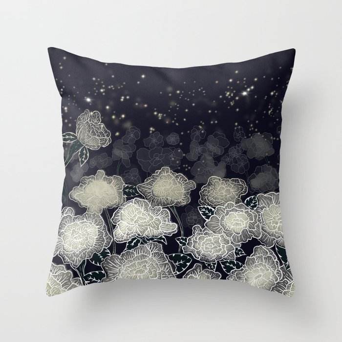 Moon Flower Throw Pillow