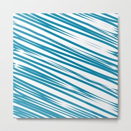 Turquoise stripes background Metal Print