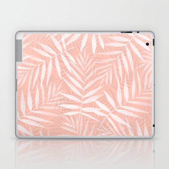 Elegant tropical white palm leaves paint Laptop & iPad Skin