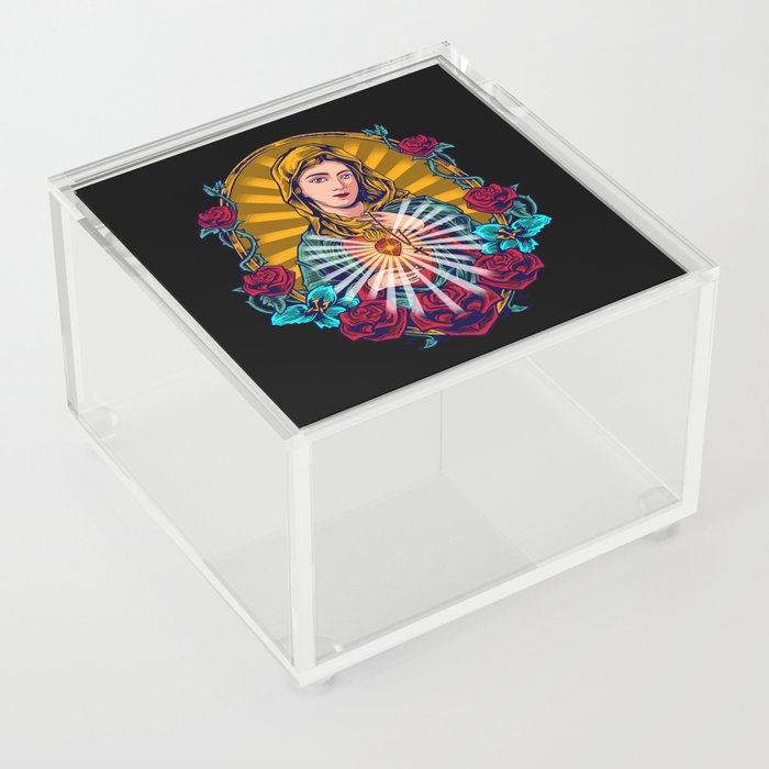 Our Lady Of Guadalupe Illustration Acrylic Box