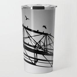 Cormorants in the port | Tower crane and birds silhouettes | Industrial style photography Travel Mug
